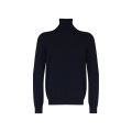 Pull manche longue col roulé cachemire Bleu Marine