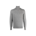 Pull manche longue col roulé cachemire gris clair
