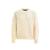 Pull col rond laine écru point flèche 3D multi croix
