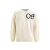 Pull col rond laine mélangée écru OFF WHITE noir