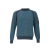 Pull col rond tricot polaire laine polyester chenille bleu chiné