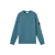 Pull col rond maille laine vierge mélangée bleu pétrole chiné
