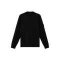 Pull col rond pure laine noire Ghost collection