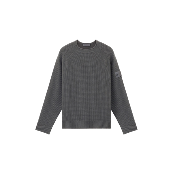 Pull col fluide STONE ISLAND manches raglan laine gris Ghost Collection