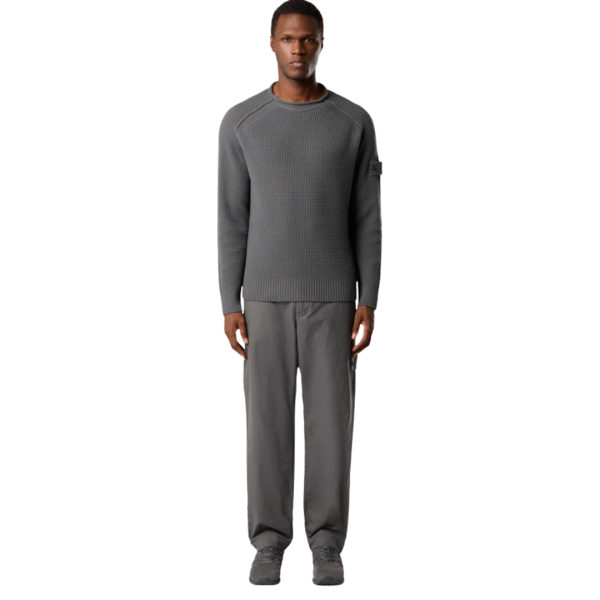 Pull col fluide STONE ISLAND manches raglan laine gris Ghost Collection