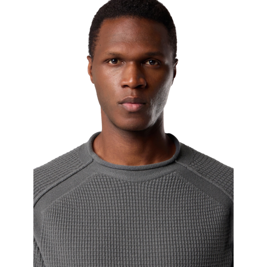 Pull col fluide STONE ISLAND manches raglan laine gris Ghost Collection