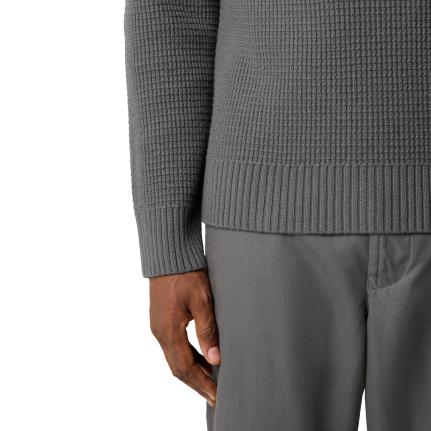 Pull col fluide STONE ISLAND manches raglan laine gris Ghost Collection