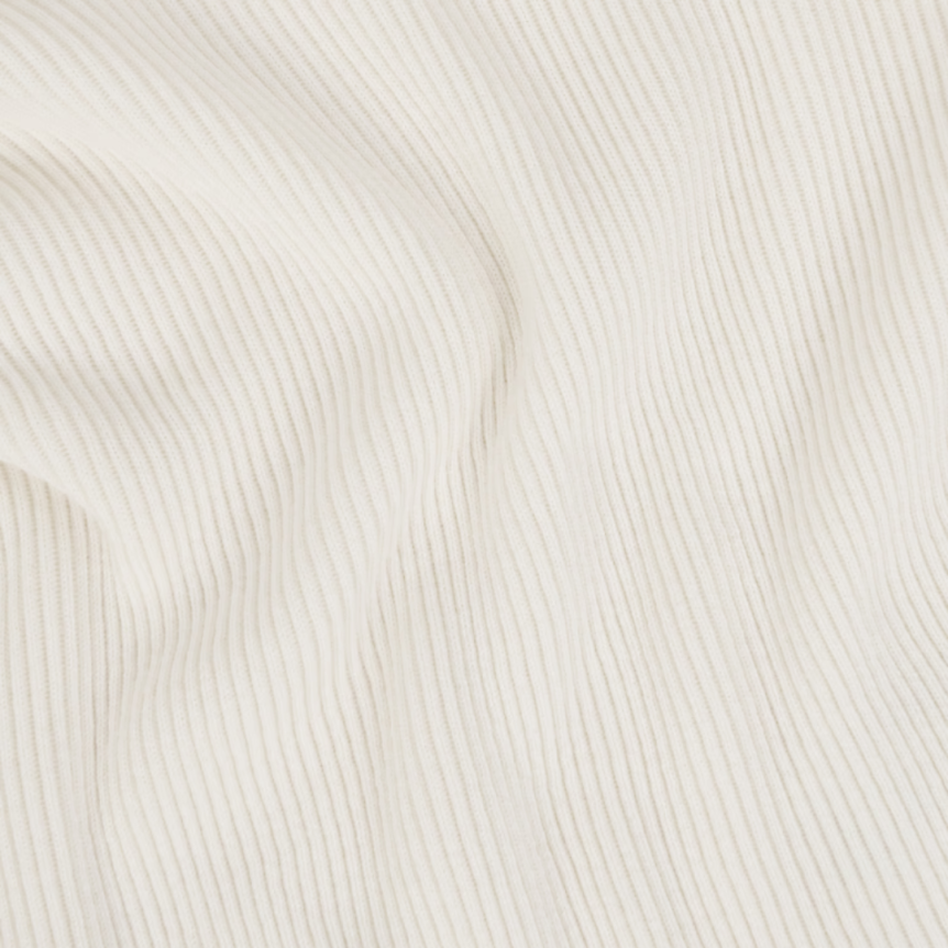 Pull col roulé STONE ISLAND laine côtelée écru