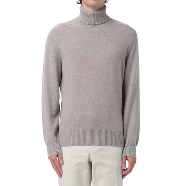 Pull col roule BRUNELLO CUCINELLI cachemire beige ficelle