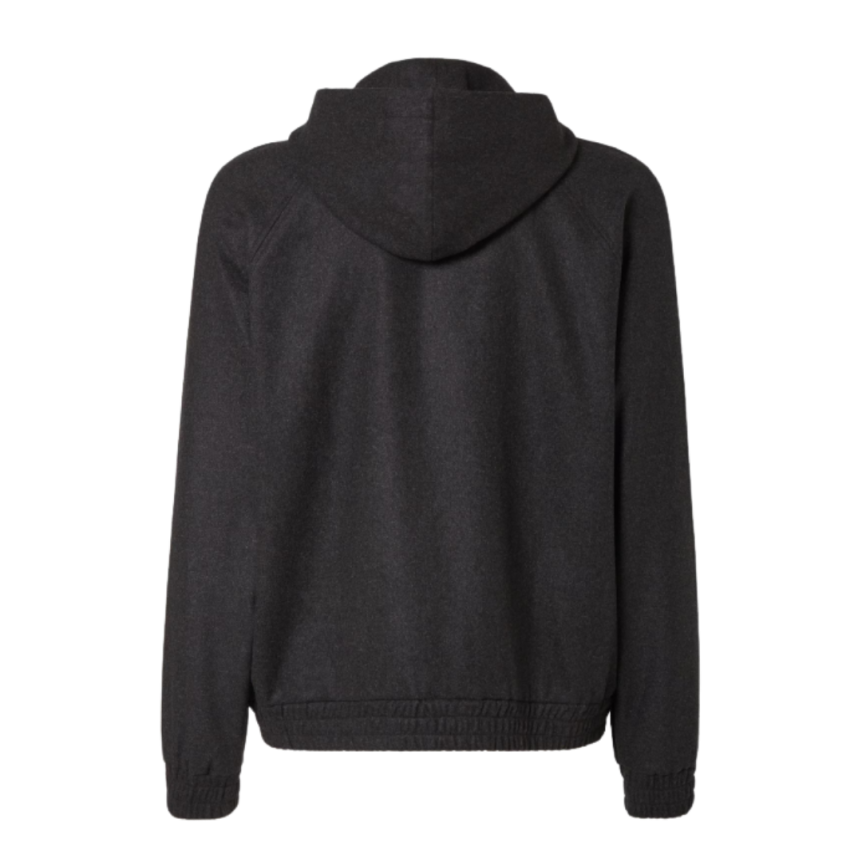 Sweat-shirt à capuche blouson zippé FENDI cachemire gris foncé