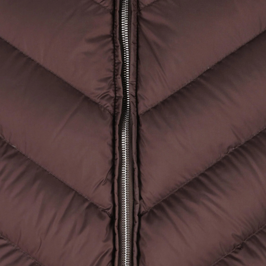 Blouson zippé FENDI doudoune à capuche nylon marron chocolat réversible multi logo