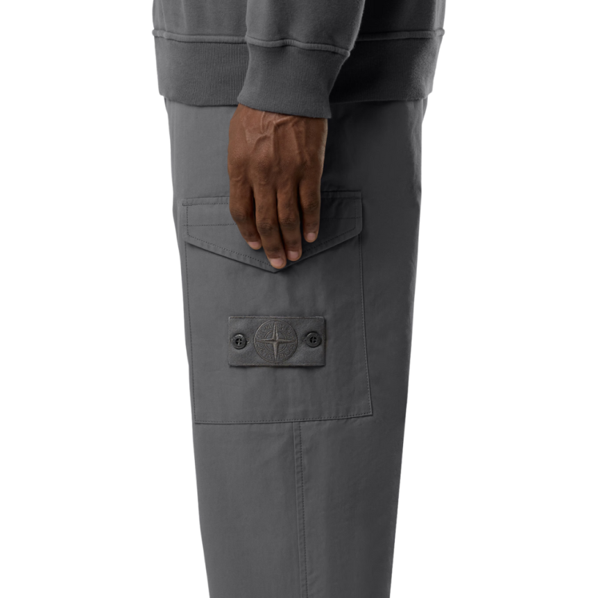 Pantalon chino STONE ISLAND toile coton gris anthracite Ghost collection