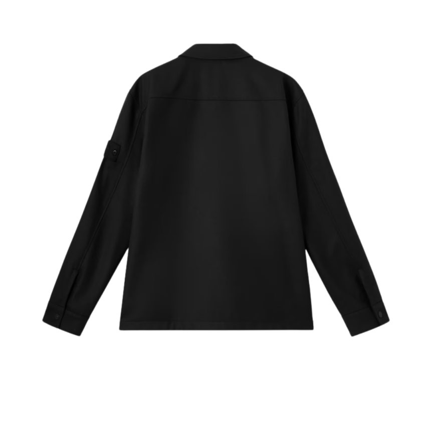 Surchemise STONE ISLAND flanelle laine nylon noir Ghost Collection