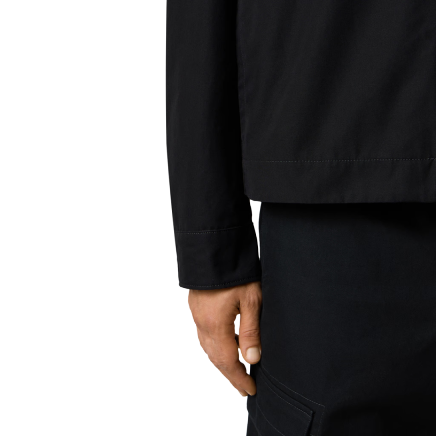 Chemise zippée STONE ISLAND toile coton bio noir poches Ghost Collection