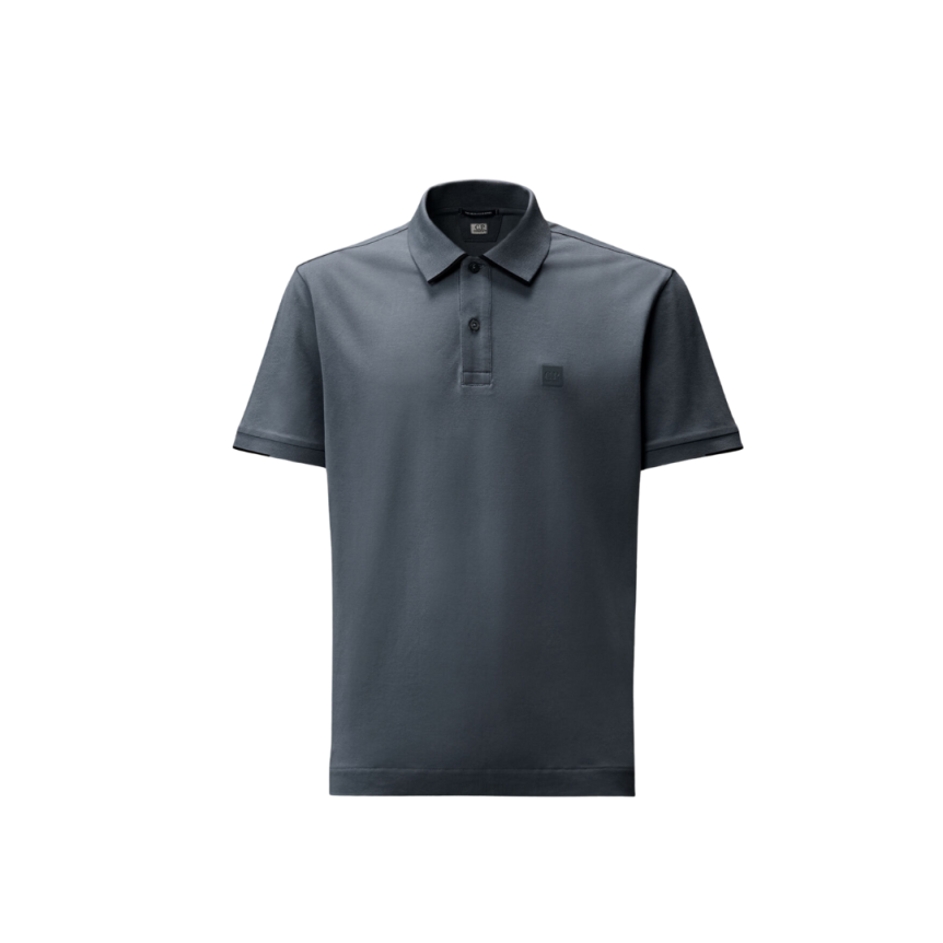 Polo CP COMPANY coton piqué stretch bleu gris Metropolis Collection