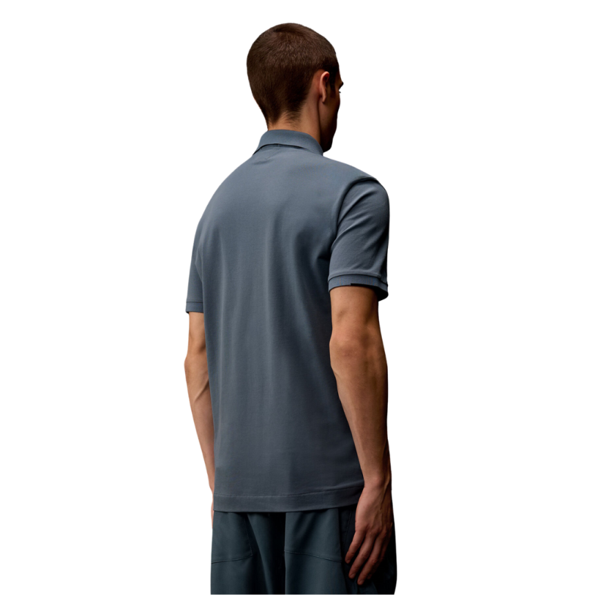 Polo CP COMPANY coton piqué stretch bleu gris Metropolis Collection