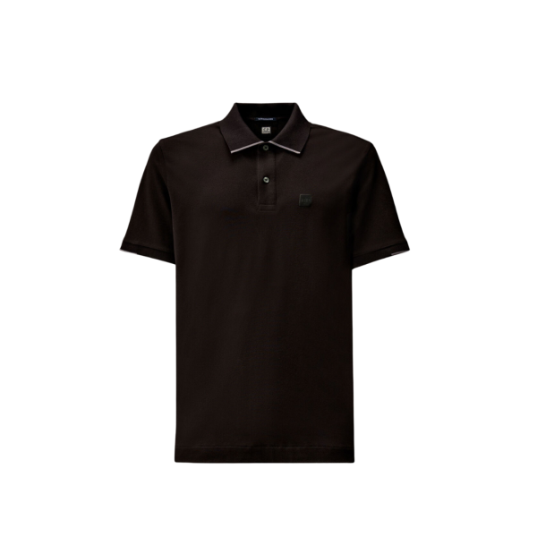 Polo CP COMPANY coton piqué stretch noir Metropolis Collection