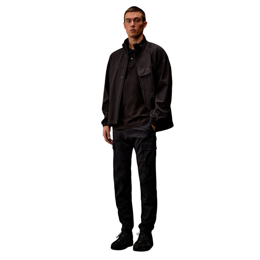 Polo CP COMPANY coton piqué stretch noir Metropolis Collection