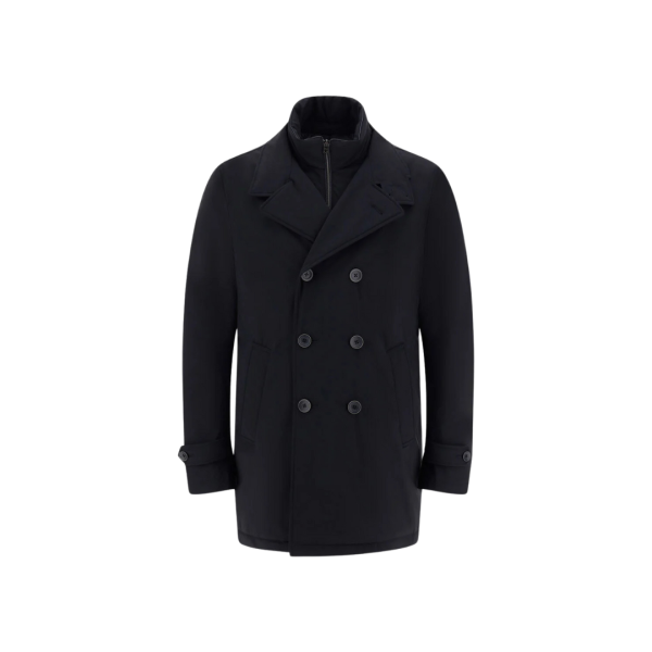 Caban HERNO Washington nylon bleu marine plastron amovible zippé