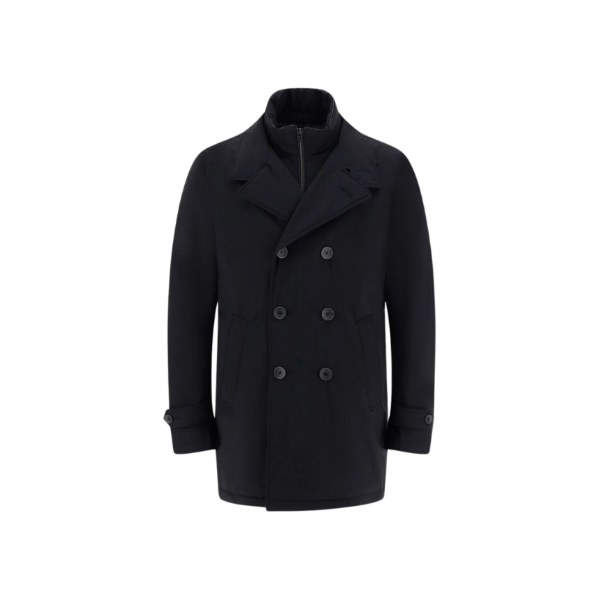 Caban HERNO Washington nylon bleu marine plastron amovible zippé