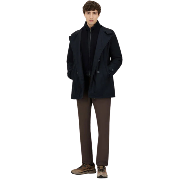 Caban HERNO Washington nylon bleu marine plastron amovible zippé