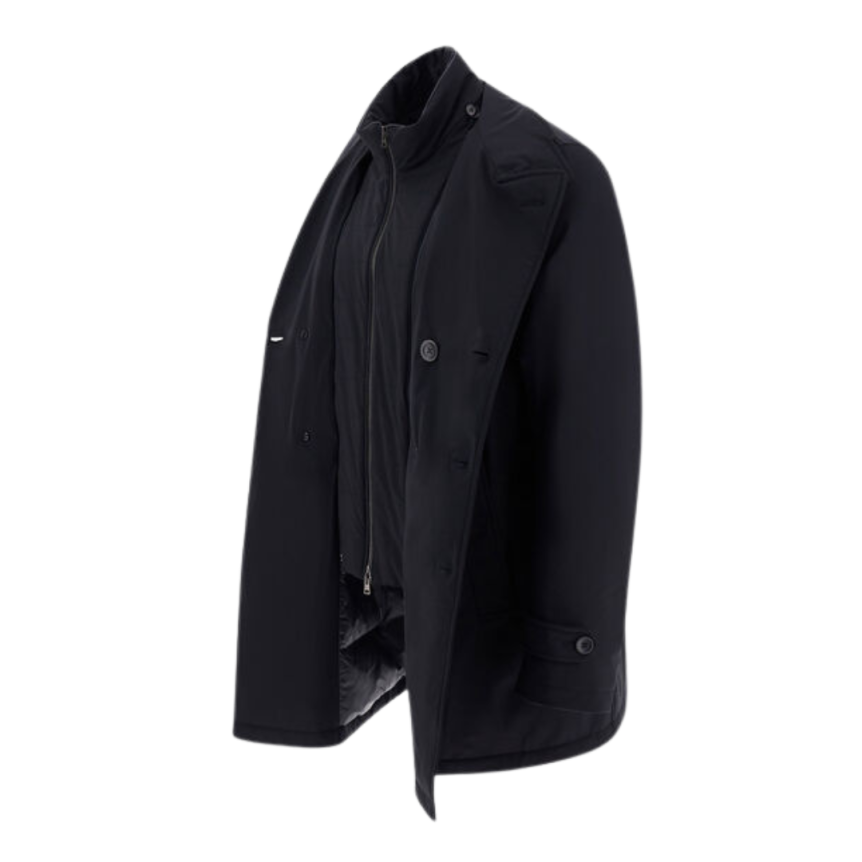 Caban HERNO Washington nylon bleu marine plastron amovible zippé