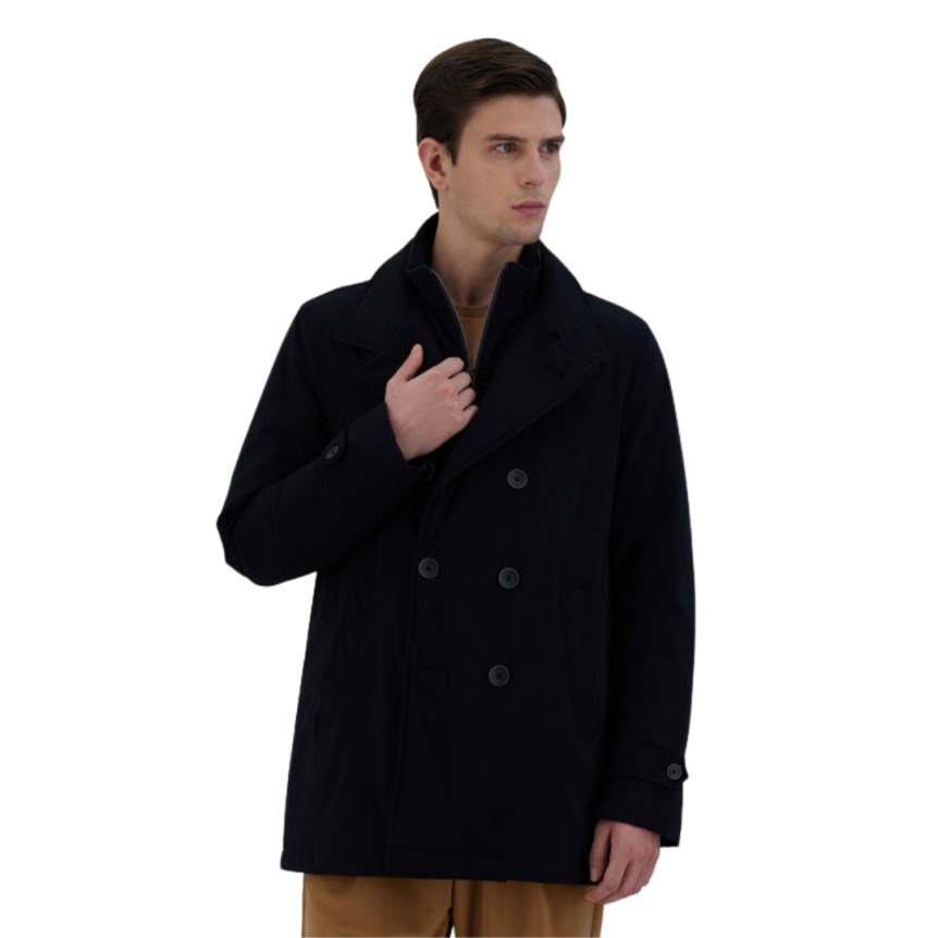 Caban HERNO Washington nylon bleu marine plastron amovible zippé