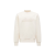 Sweat-shirt col rond coton écru broderie logo écriture