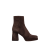 Boots Bottines talon plateau daim marron chocolat
