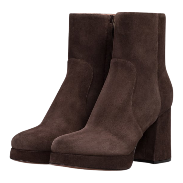 Boots Bottines VALENTINO GARAVANI talon plateau daim marron chocolat