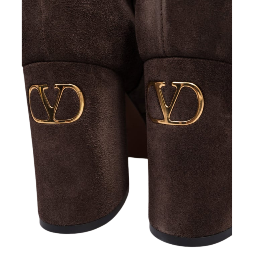 Boots Bottines VALENTINO GARAVANI talon plateau daim marron chocolat