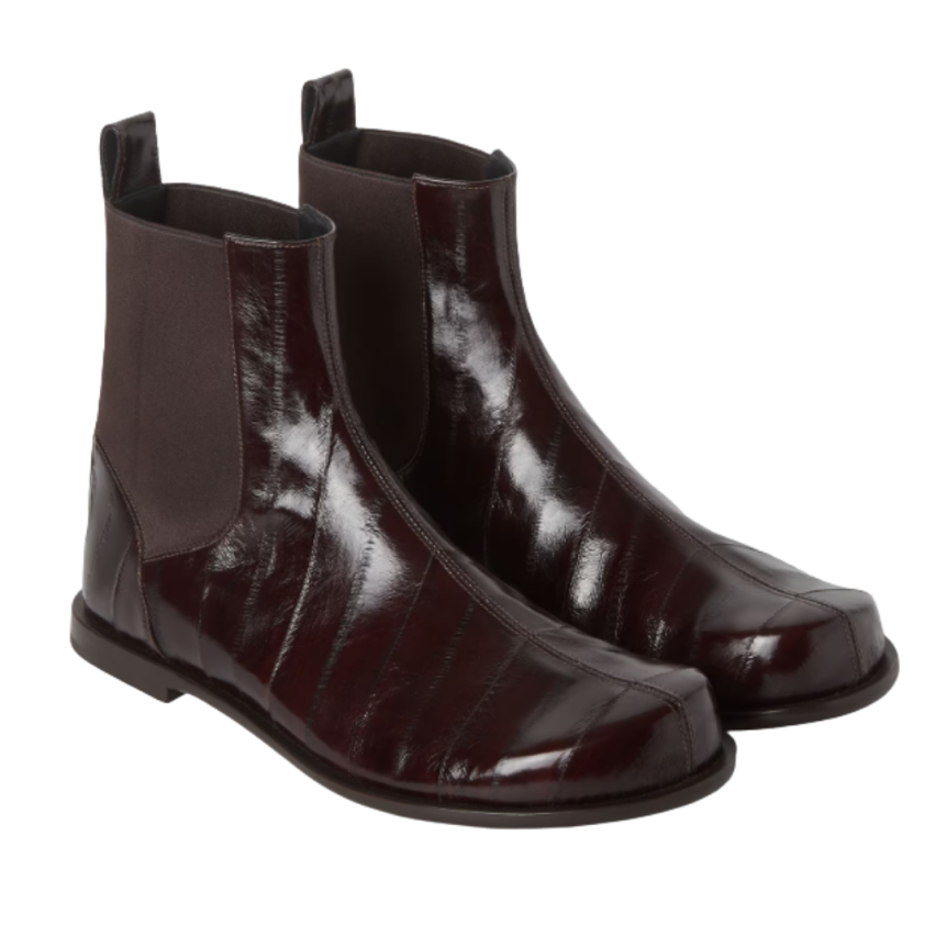 Boots FENDI Chelsea Anguille myxine marron brillant