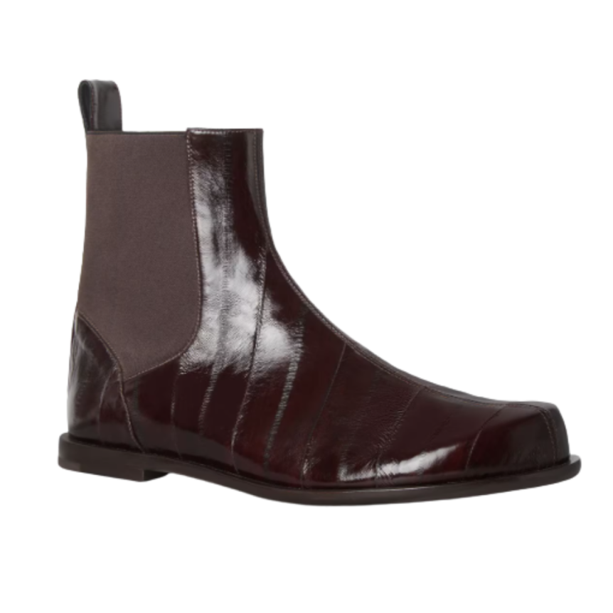 Boots FENDI Chelsea Anguille myxine marron brillant