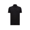 Polo manche courte coton piqué noir logo gomme noir écriture dos