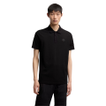 Polo manche courte coton piqué noir logo gomme noir écriture dos