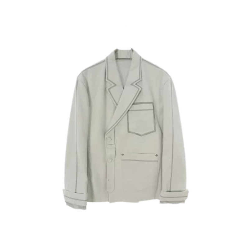 Veste croisée coton gris...