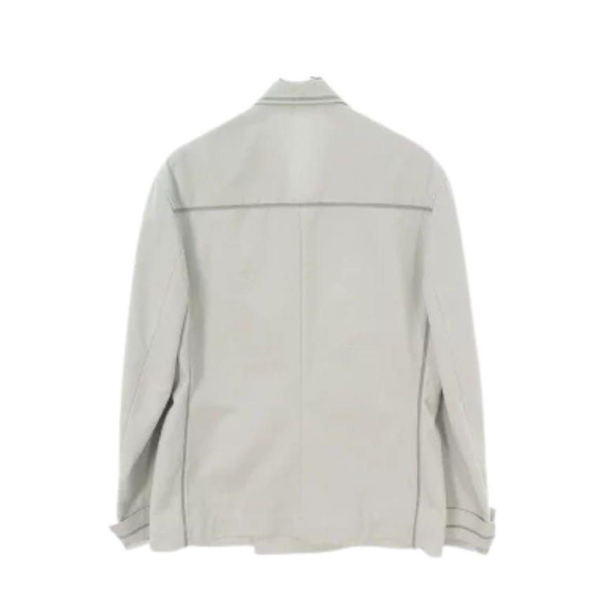 Veste croisée DIOR coton gris jardinier surpiqures poches
