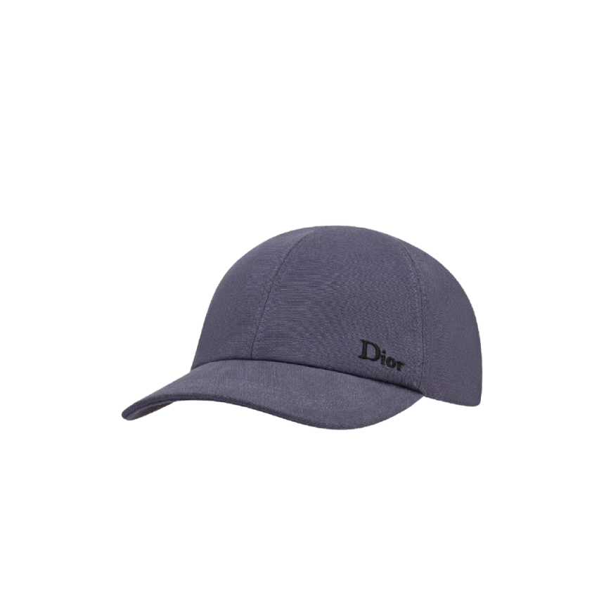 Casquette coton gris bleu broderie Dior