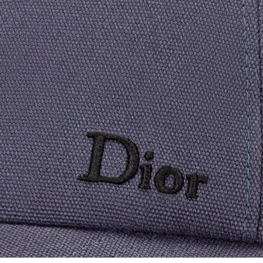 Casquette coton gris bleu broderie Dior