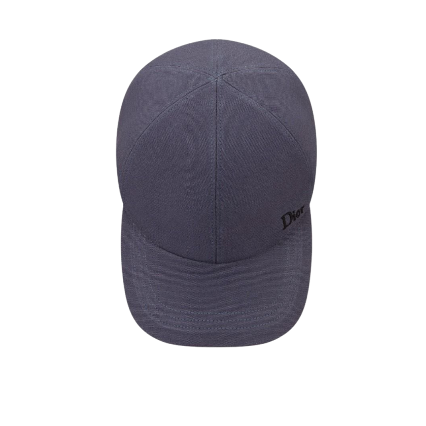 Casquette coton gris bleu broderie Dior