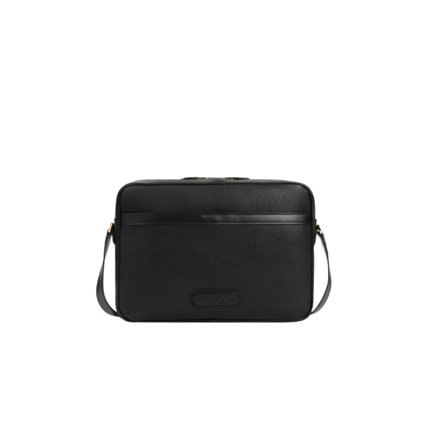 Sac TOM FORD Messenger cuir grainé noir bandoulière