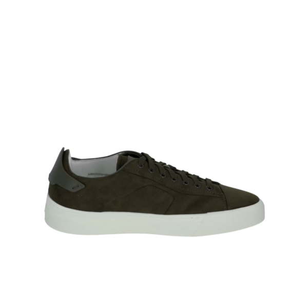Basket basse SANTONI cuir daim vert bouteille