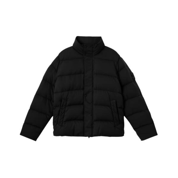 Doudoune STONE ISLAND twill laine vierge noir déperlant Ghost Collection