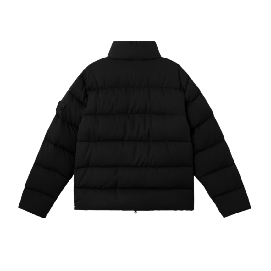 Doudoune STONE ISLAND twill laine vierge noir déperlant Ghost Collection