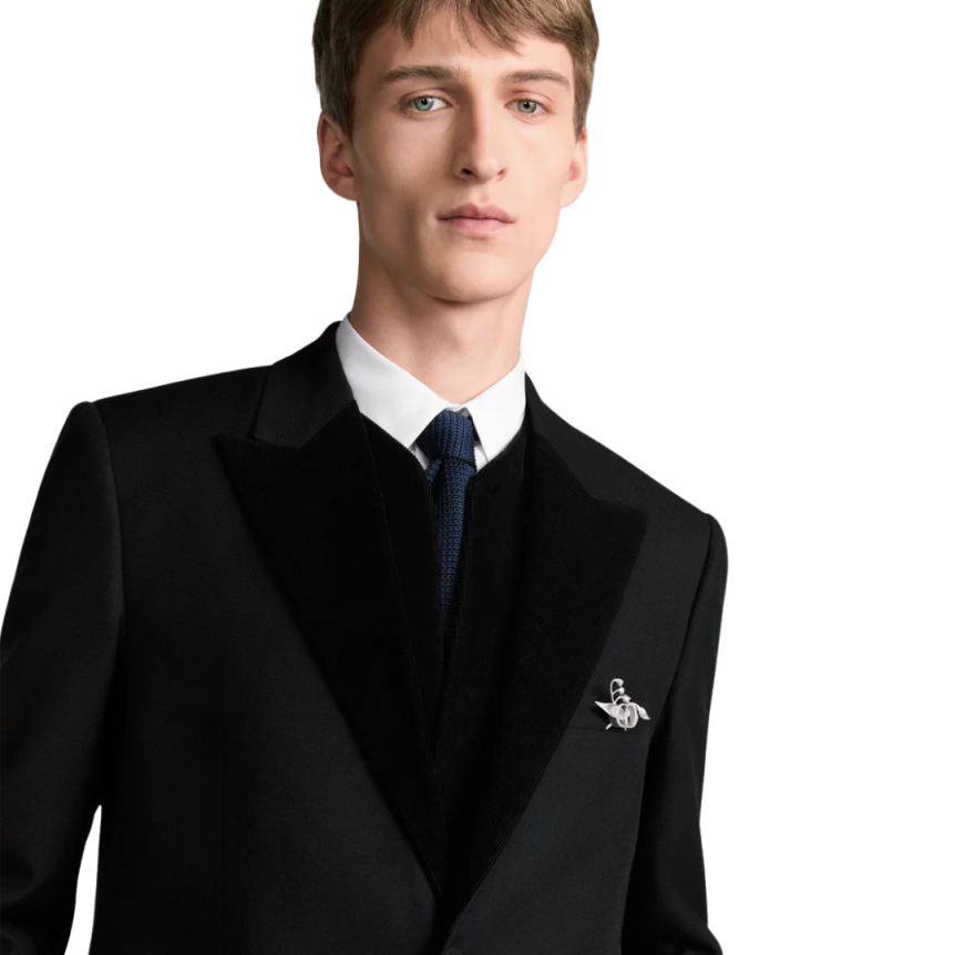 Veste à détails DIOR velours côtelé Whipcord laine noire