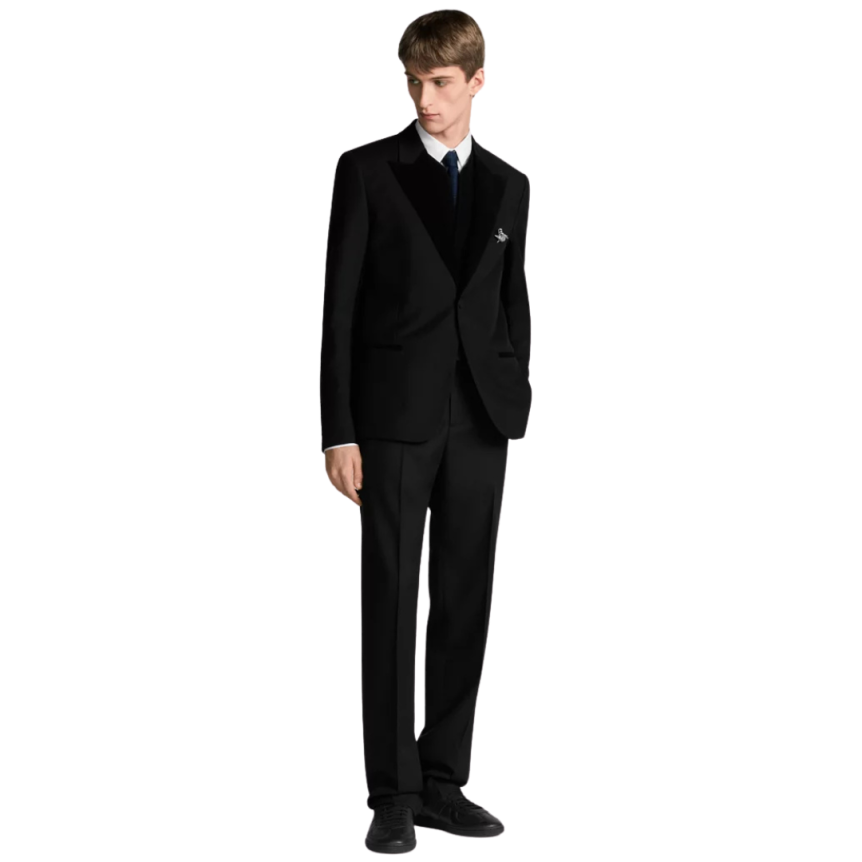 Veste à détails DIOR velours côtelé Whipcord laine noire