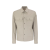 Surchemise nylon beige zippée bouton métal poche plaquée logo cuir