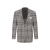Veste droite Blazer laine carreaux gris écru