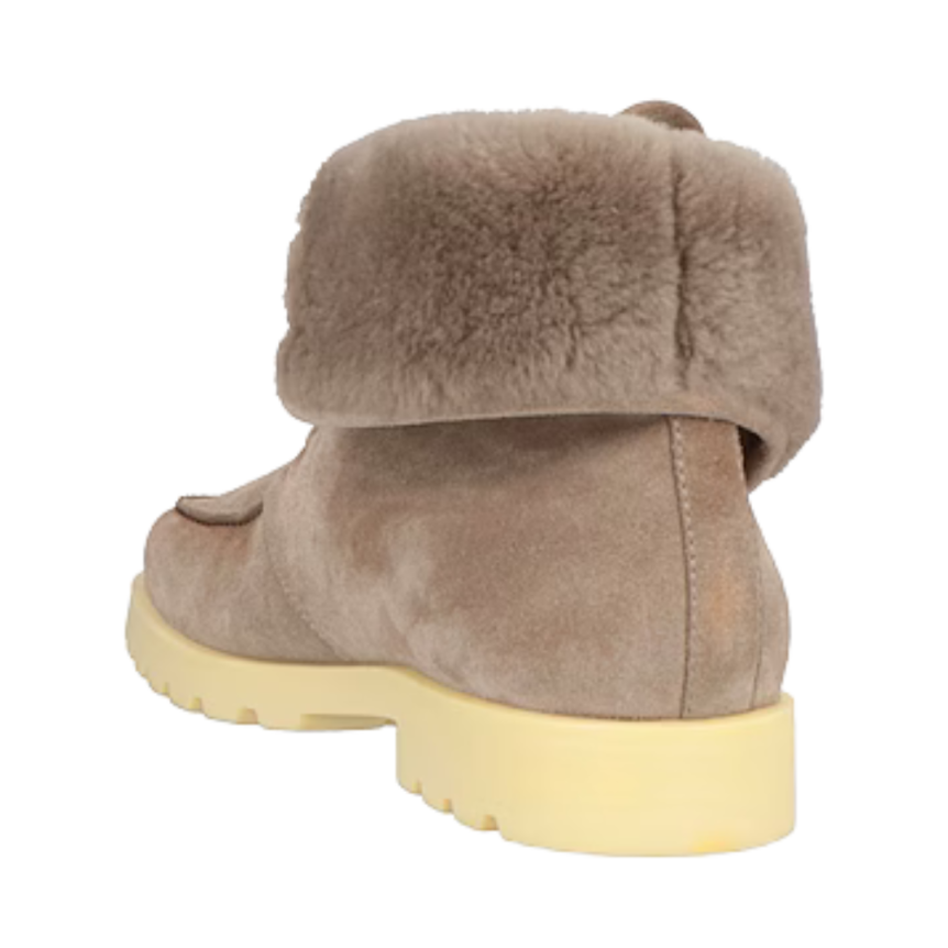 Desert boots SANTONI cuir nubuck beige intérieur fourrure