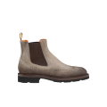 Bottines Boots Chelsea daim beige naturel bout fleuri